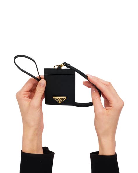 Prada Saffiano Leather Badge Holder 